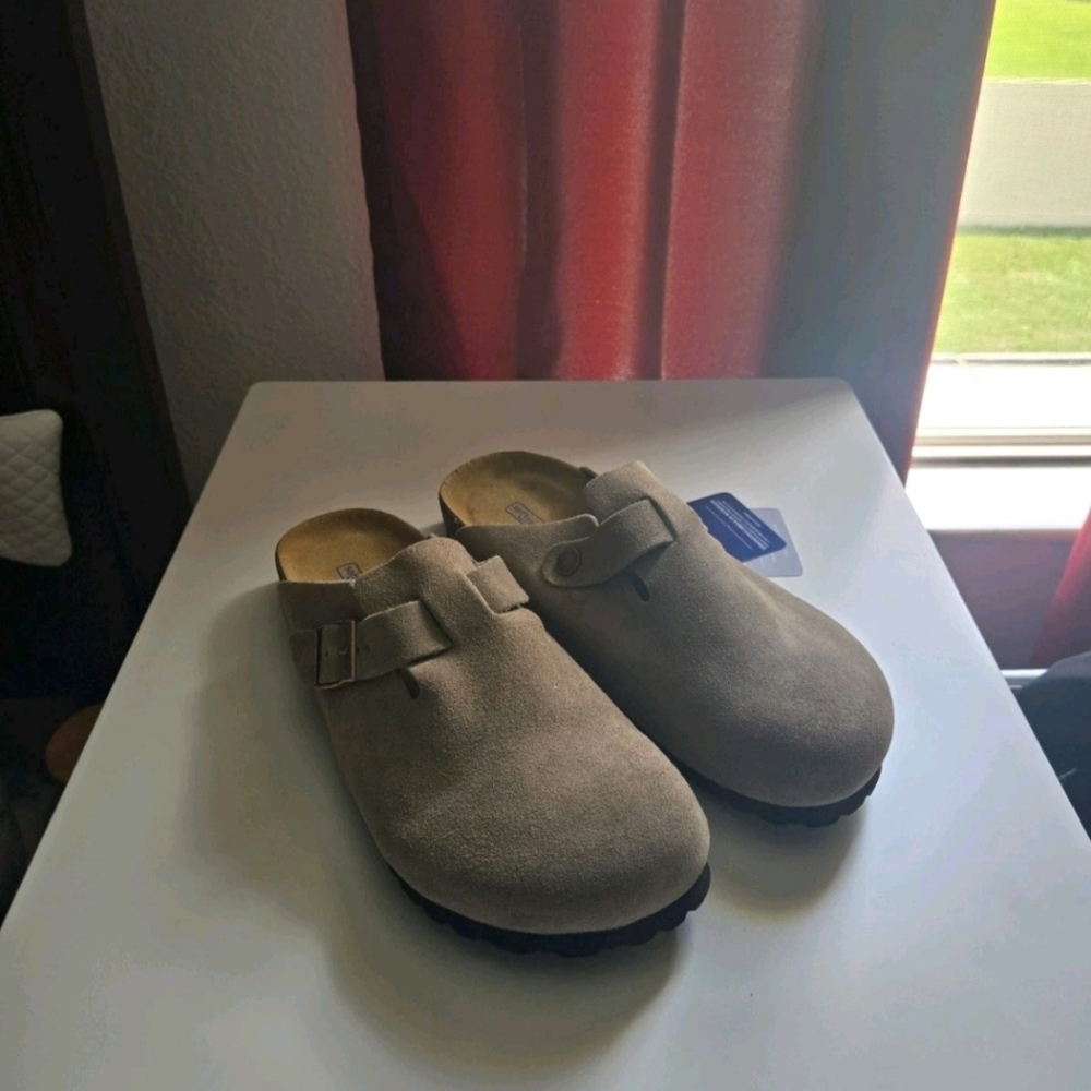 Birkenstock Boston Taupe Clogs